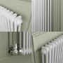 Reggio White Horizontal Double Column Traditional Radiator 800x605mm 2045 BTU - Cast Iron Style