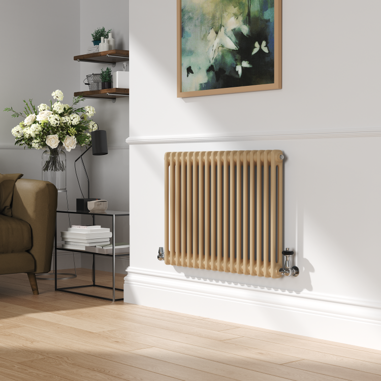 Reggio Cleopatra Horizontal Double Column Traditional Radiator 600x830mm 2832 BTU - Cast Iron Style