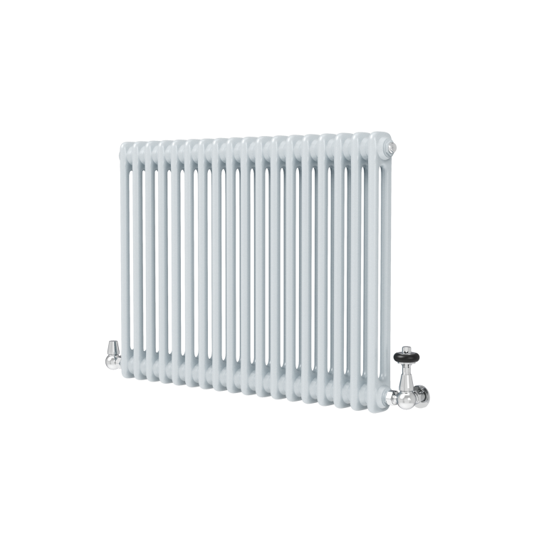 Reggio Salt & Pepper Horizontal Double Column Traditional Radiator 600x830mm 2832 BTU - Cast Iron Style