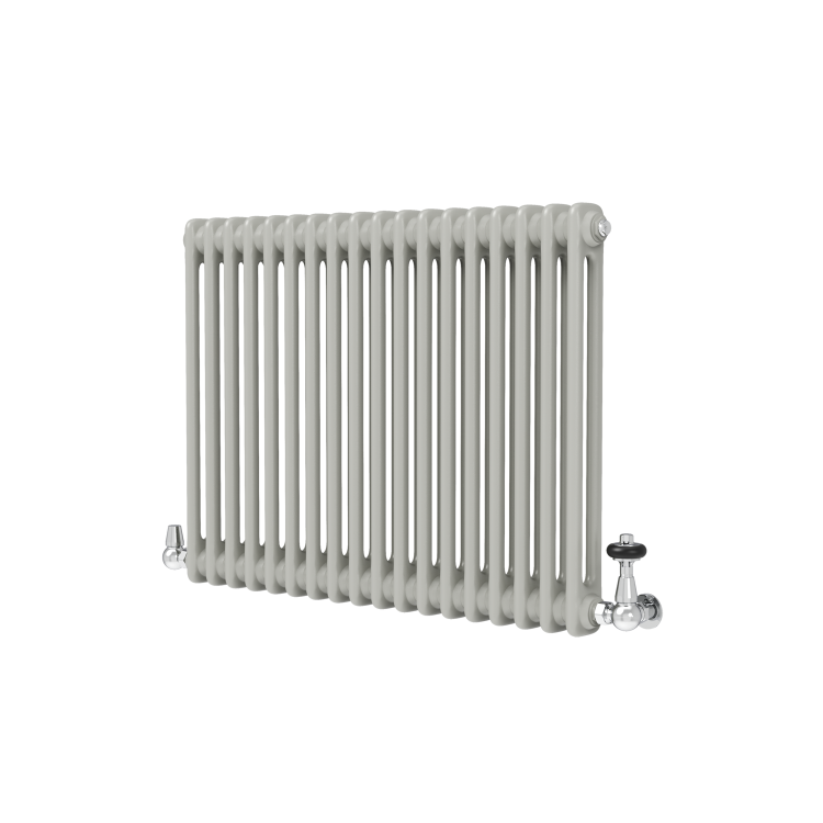 Reggio Smoked Stone Horizontal Double Column Traditional Radiator 600x830mm 2832 BTU - Cast Iron Style