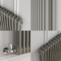 Reggio Smoked Stone Horizontal Double Column Traditional Radiator 600x830mm 2832 BTU - Cast Iron Style