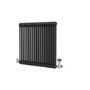 Reggio Midnight Black Horizontal Double Column Radiator 800x830mm 3713 BTU - Cast Iron Style