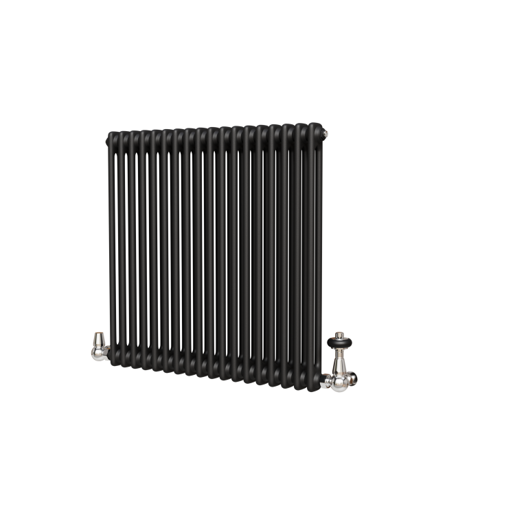 Reggio Midnight Black Horizontal Double Column Radiator 800x830mm 3713 BTU - Cast Iron Style