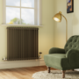 Reggio Anthracite Horizontal Double Column Traditional Radiator 800x830mm 2832 BTU - Cast Iron Style