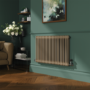 Reggio Beige grey Horizontal Double Column Traditional Radiator 600x1010mm 3462 BTU - Cast Iron Style