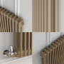 Reggio Beige grey Horizontal Double Column Traditional Radiator 600x1010mm 3462 BTU - Cast Iron Style