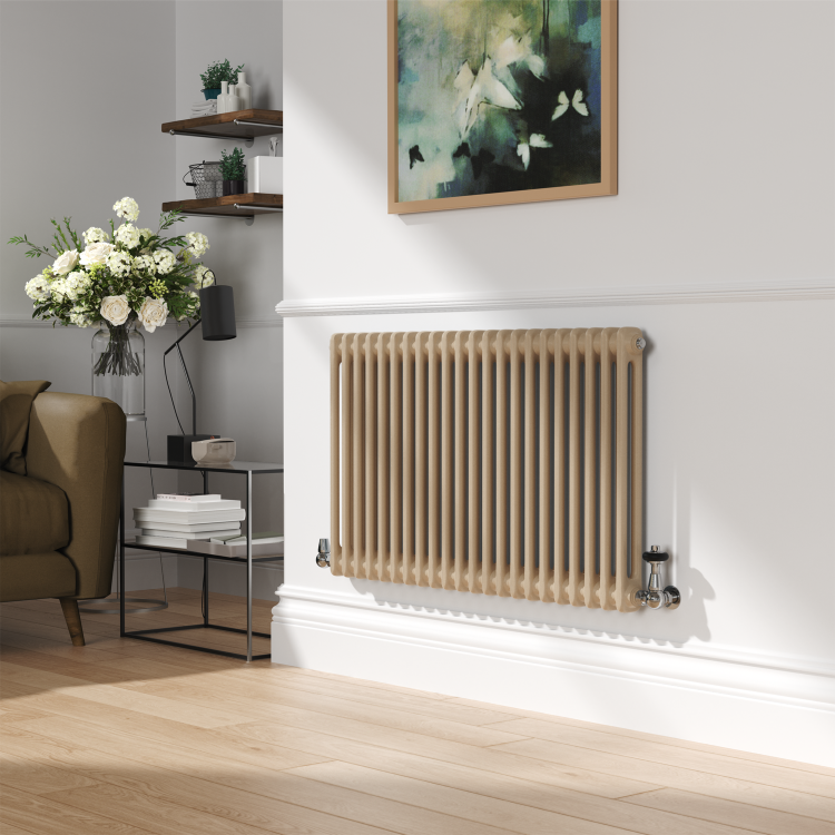 Reggio Cleopatra Horizontal Double Column Traditional Radiator 600x1010mm 3462 BTU - Cast Iron Style
