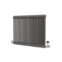Reggio Anthracite Horizontal Double Column Traditional Radiator 800x1010mm 3462 BTU - Cast Iron Style