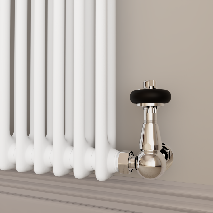 Reggio White Horizontal Double Column Radiator 800x1010mm 4535 BTU - Cast Iron Style