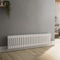 HCD26-300-WCT Reggio White Horizontal Double Column Traditional Radiator 300x1190mm 2124 BTU - Cast Iron Style