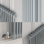 Reggio Salt & Pepper Horizontal Double Column Traditional Radiator 600x1190mm 4091 BTU - Cast Iron Style