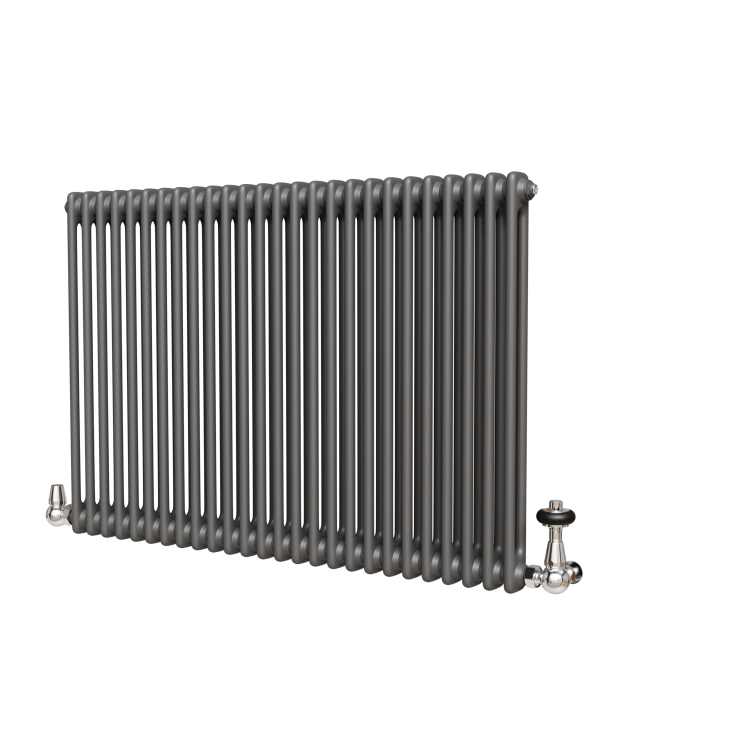 Reggio Anthracite Horizontal Double Column Traditional Radiator 800x1190mm 4091 BTU - Cast Iron Style