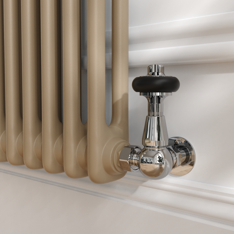 Reggio Beige grey Horizontal Double Column Traditional Radiator 600x425mm 1416 BTU - Cast Iron Style