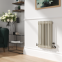 Reggio Linen Horizontal Double Column Traditional Radiator 600x425mm 1416 BTU - Cast Iron Style