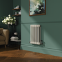 Reggio Linen Horizontal Double Column Traditional Radiator 600x425mm 1416 BTU - Cast Iron Style