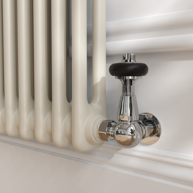 Reggio Linen Horizontal Double Column Traditional Radiator 600x425mm 1416 BTU - Cast Iron Style