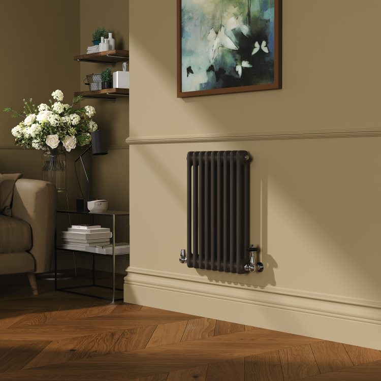 Reggio Russet Horizontal Double Column Traditional Radiator 600x425mm 1416 BTU - Cast Iron Style