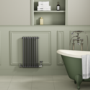 Reggio Anthracite Horizontal Double Column Traditional Radiator 800x425mm 1416 BTU - Cast Iron Style