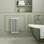 Reggio White Horizontal Double Column Radiator 800x425mm 1855 BTU - Cast Iron Style