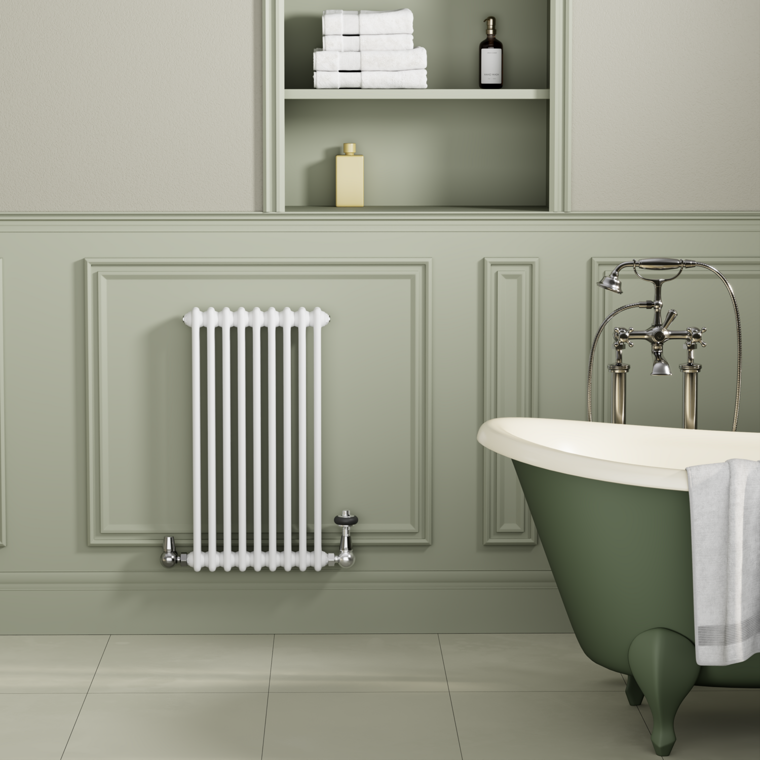 Buy Reggio White Horizontal Double Column Traditional Radiator ...