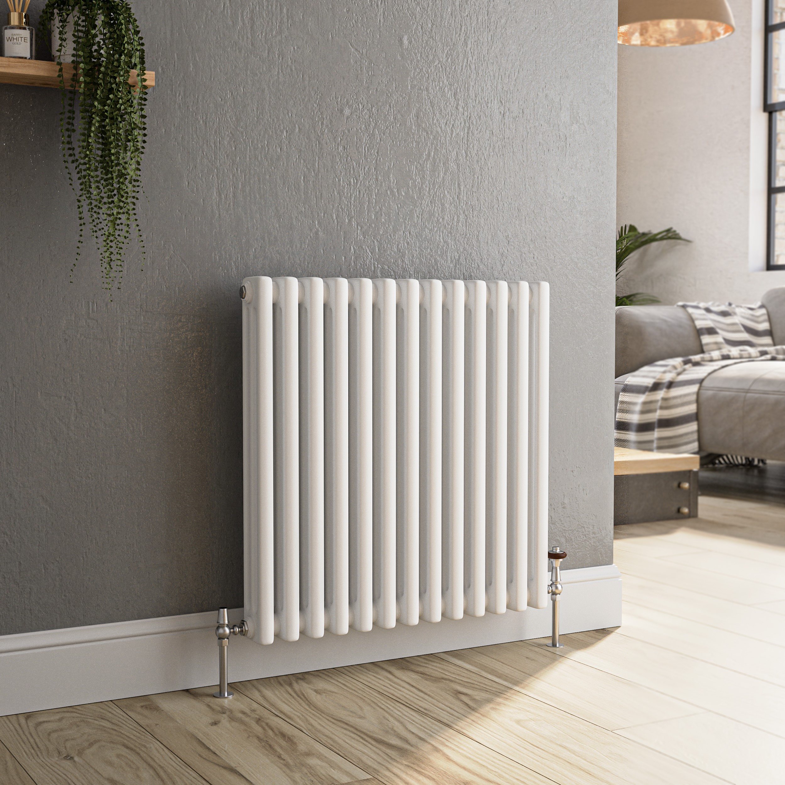 Buy Reggio White Horizontal Triple Column Traditional Radiator ...
