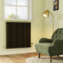 Reggio Midnight Black Horizontal Triple Column Radiator 800x830mm 2411 BTU - Cast Iron Style