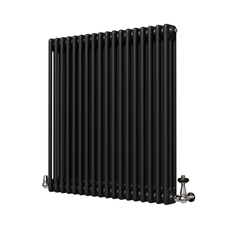 Reggio Midnight Black Horizontal Triple Column Radiator 800x830mm 2411 BTU - Cast Iron Style