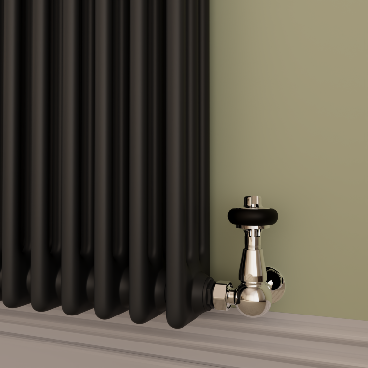Reggio Midnight Black Horizontal Triple Column Radiator 800x1010mm 5736 BTU - Cast Iron Style