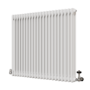 Reggio White Horizontal Triple Column Radiator 800x1010mm 5736 BTU - Cast Iron Style