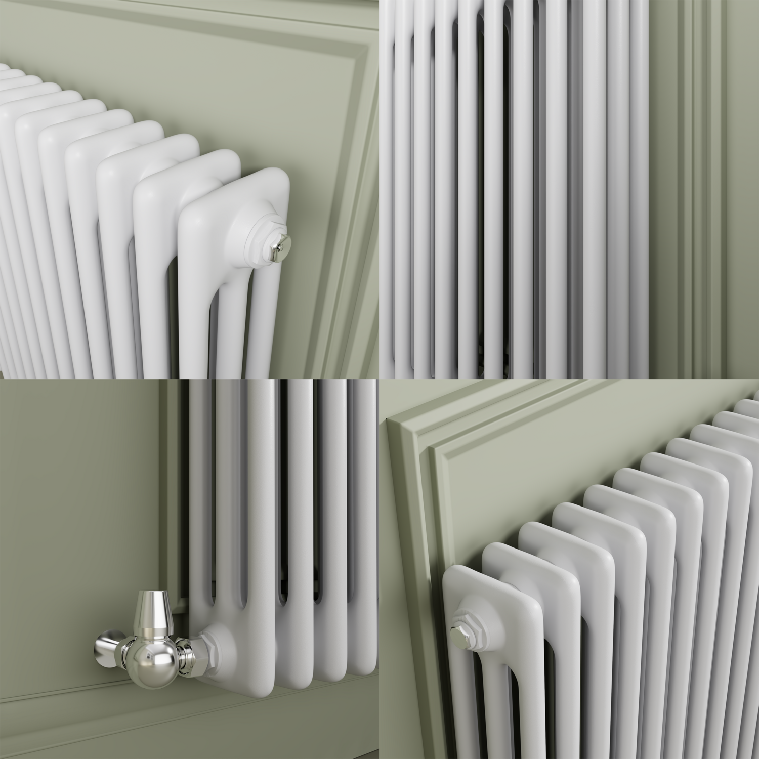 Buy Reggio White Horizontal Triple Column Traditional Radiator ...
