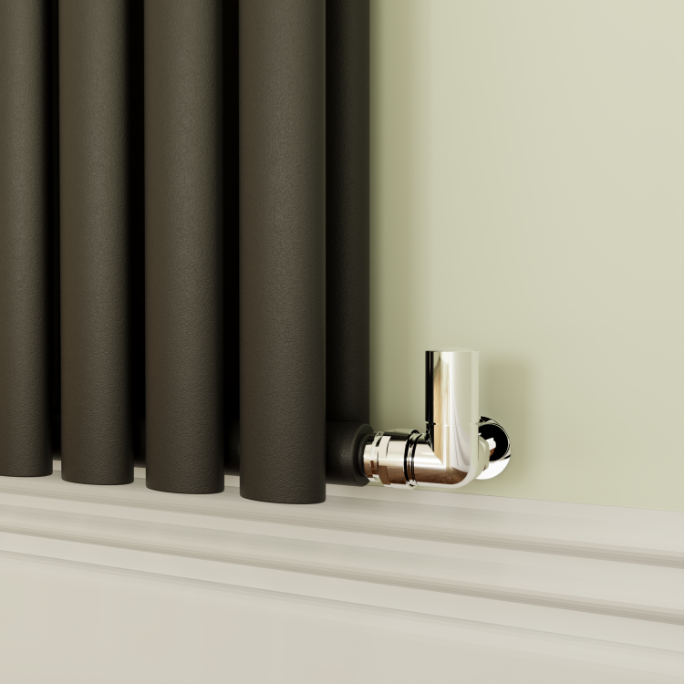 Sorrento Midnight Black Horizontal Oval Designer Radiator 800x590mm Double Panel 2399 BTU