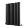 Sorrento Midnight Black Horizontal Oval Designer Radiator 800x590mm Double Panel 2399 BTU