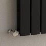 Riace Midnight Black Horizontal Flat Designer Radiator 600x748mm Double Panel 2827 BTU