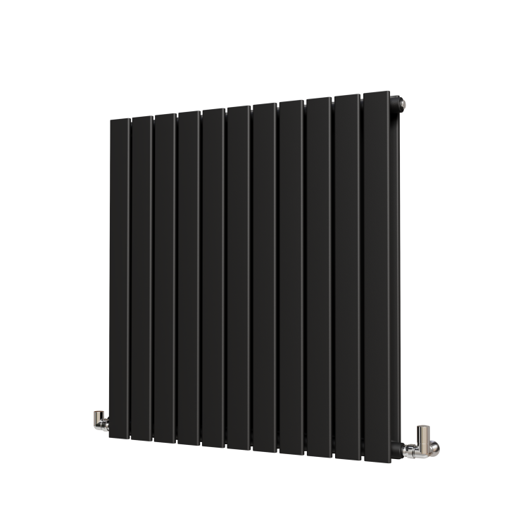 Riace Midnight Black Horizontal Flat Designer Radiator 800x748mm Double Panel 2827 BTU