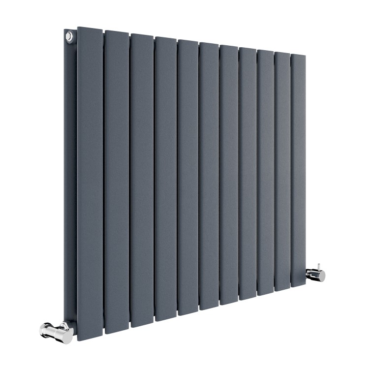GRADE A1 - Riace Anthracite Horizontal Flat Designer Radiator 600x748mm Double Panel 2827 BTU