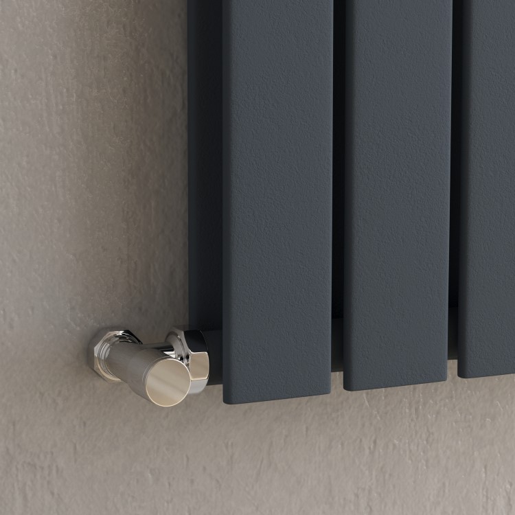GRADE A1 - Riace Anthracite Horizontal Flat Designer Radiator 600x748mm Double Panel 2827 BTU