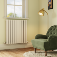 Riace White Horizontal Flat Designer Radiator 800x748mm Double Panel 2827 BTU