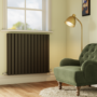 Riace Midnight Black Horizontal Flat Designer Radiator 800x884mm Double Panel 4286 BTU