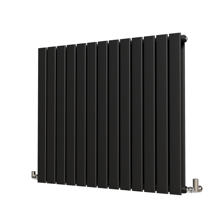 Riace Midnight Black Horizontal Flat Designer Radiator 800x884mm Double Panel 4286 BTU