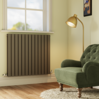 Riace Anthracite Horizontal Flat Designer Radiator 800x884mm Double Panel 3342 BTU