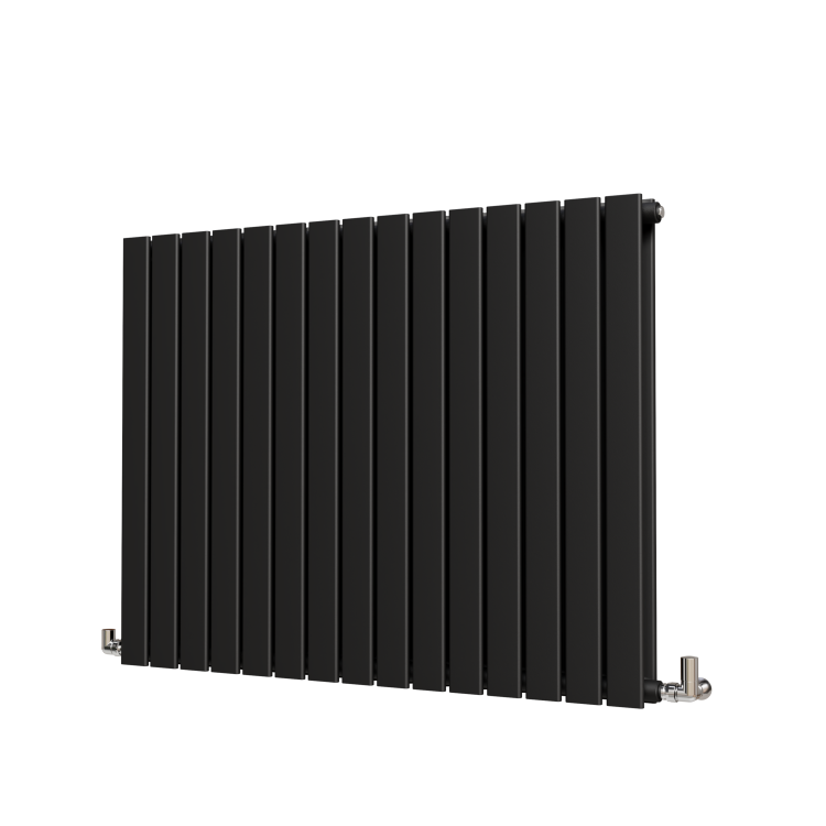 Riace Midnight Black Horizontal Flat Designer Radiator 800x1020mm Double Panel 4948 BTU