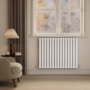 Riace White Horizontal Flat Designer Radiator 800x1020mm Double Panel 3856 BTU