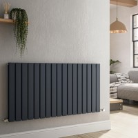 Riace Anthracite Horizontal Flat Designer Radiator 600x1156mm Double Panel 4370 BTU Riace Anthracite Horizontal Flat Designer Radiator 600x1156mm Double Panel 4370 BTU