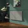 Riace Smoked Stone Horizontal Flat Designer Radiator 600x1156mm Double Panel 4370 BTU