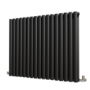 Sorrento Midnight Black Horizontal Oval Designer Radiator 800x1003mm Double Panel 4079 BTU