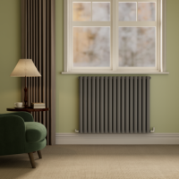 Sorrento Anthracite Horizontal Oval Designer Radiator 800x1003mm Double Panel 4079 BTU