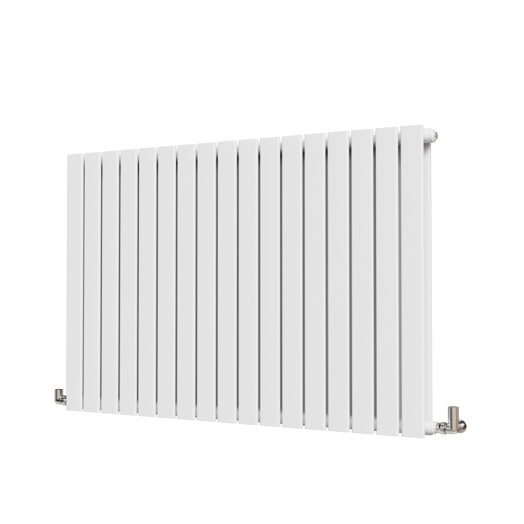 Riace White Horizontal Flat Designer Radiator 800x1156mm Double Panel 4370 BTU