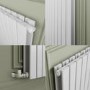 Riace White Horizontal Flat Designer Radiator 800x1156mm Double Panel 4370 BTU