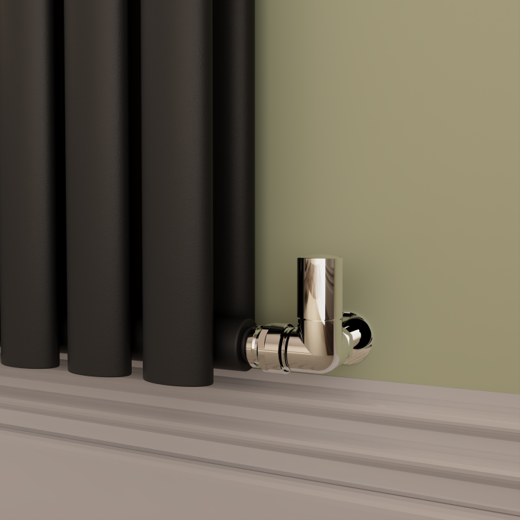 Sorrento Midnight Black Horizontal Oval Designer Radiator 800x1180mm Double Panel 4798 BTU