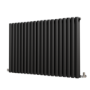 Sorrento Midnight Black Horizontal Oval Designer Radiator 800x1180mm Double Panel 4798 BTU